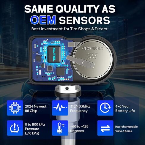 Autel TPMS Sensors 20 Pack Dual Frequency 315Mhz / 433Mhz Metal Stem Universal Tire Sensor Compatible with Autel TS900 TS401 TS408 TS501 TS508 TS601 TS608 MX808TS MS906TS ITS600 in Saudi Arabia