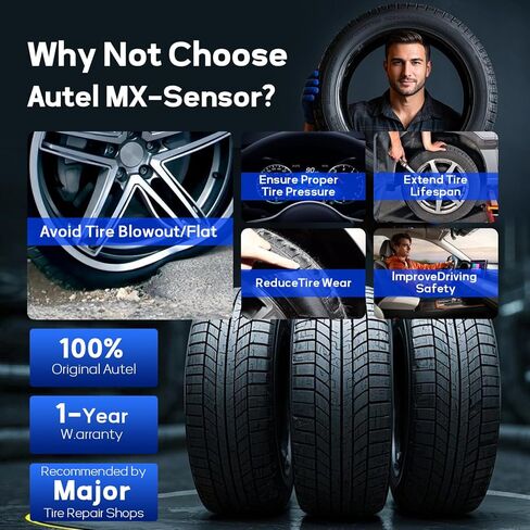 Autel TPMS Sensors 20 Pack Dual Frequency 315Mhz / 433Mhz Metal Stem Universal Tire Sensor Compatible with Autel TS900 TS401 TS408 TS501 TS508 TS601 TS608 MX808TS MS906TS ITS600 in Saudi Arabia