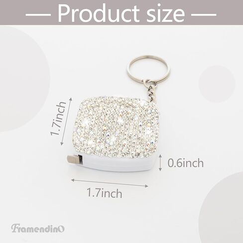 Framendino, Bling Diamond Cloth Measuring Tape Soft Retractable Fabric for Body Waist Sewing Tailor Knitting Scale 80 Inch in Saudi Arabia