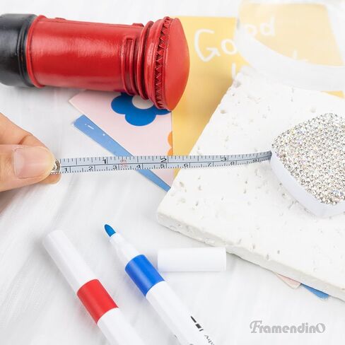 Framendino, Bling Diamond Cloth Measuring Tape Soft Retractable Fabric for Body Waist Sewing Tailor Knitting Scale 80 Inch in Saudi Arabia