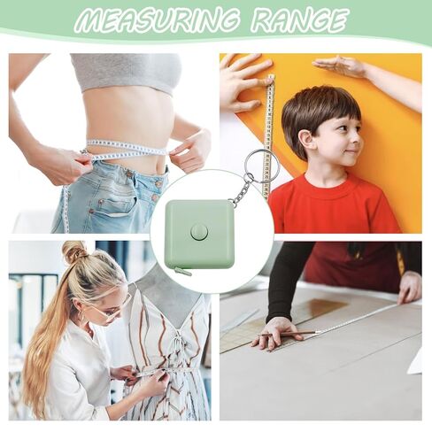 Mini Retractable Tape Measure, Soft Fabric Sewing Ruler, Pocket Size, Dual Sided, Measuring Tapes for Body Measurement Weight Loss Cloth Knitting Craft(Blue) in Saudi Arabia