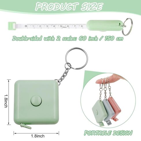 Mini Retractable Tape Measure, Soft Fabric Sewing Ruler, Pocket Size, Dual Sided, Measuring Tapes for Body Measurement Weight Loss Cloth Knitting Craft(Blue) in Saudi Arabia