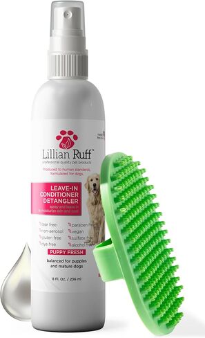 Lillian Ruff Leave-In Dog Conditioner & Detangler Spray - pH Balanced After-Bath No Rinse Hydrating Dog Conditioning Spray - Silky Shine Spray For Dry Skin Itch Relief, Detangling & Dematting (Gallon) in Kuwait