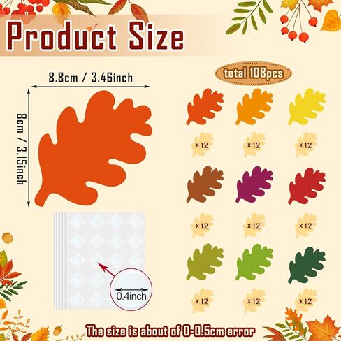 Geyee 108 Pcs Fall Leaf Cutouts for Bulletin Board Thanksgiving Classroom Paper Leaves Cutouts Die Cuts Decoration for DIY Kids Projects Autumn Craft School Party Decor(Fall Leaves) in Saudi Arabia