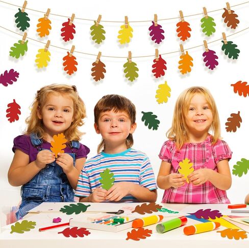 Geyee 108 Pcs Fall Leaf Cutouts for Bulletin Board Thanksgiving Classroom Paper Leaves Cutouts Die Cuts Decoration for DIY Kids Projects Autumn Craft School Party Decor(Fall Leaves) in Saudi Arabia
