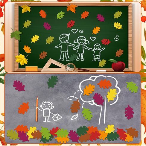 Geyee 108 Pcs Fall Leaf Cutouts for Bulletin Board Thanksgiving Classroom Paper Leaves Cutouts Die Cuts Decoration for DIY Kids Projects Autumn Craft School Party Decor(Fall Leaves) in Saudi Arabia
