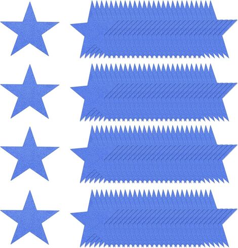 MECCANIXITY 120 Pcs Glitter Star Cutouts, 6 Inch Star Shape Double Printed Glitter Paper, Confetti Cut Outs for Bulletin Board Wall Party Decoration Supplies, Blue in Saudi Arabia