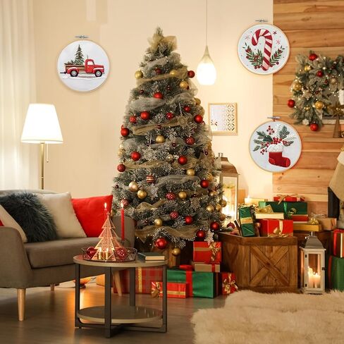 Christmas Embroidery Kit, DIY Hand Embroidery Kit, Beginner Embroidery Kit for Adults, Embroidery Christmas Ornament Kits (C) in Saudi Arabia