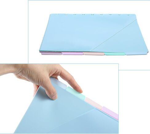 5Pcs Discbound Dividers with Pocket, 9.5 × 8.1in Multi-Color Discbound Notebook Divider 9 Disc Bound Happy Planner Inserts Pocket, for Office Home in Kuwait