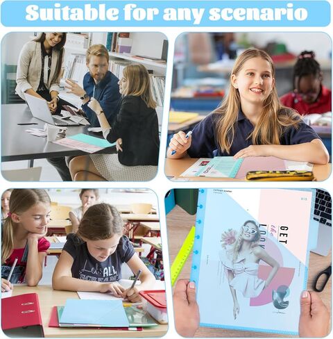 5Pcs Discbound Dividers with Pocket, 9.5 × 8.1in Multi-Color Discbound Notebook Divider 9 Disc Bound Happy Planner Inserts Pocket, for Office Home in Kuwait