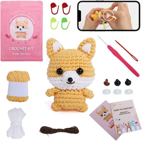 Crochet Kit for Beginners - Amigurumi Animal Crochet Kit with Video Tutorial | Complete DIY Starter Kit for Adults, Teens & Kids | Creative Craft Gift for Handmade Doll Making (White Duck) in Saudi Arabia
