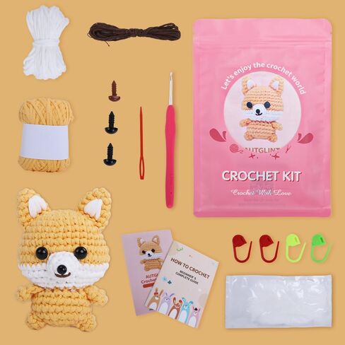 Crochet Kit for Beginners - Amigurumi Animal Crochet Kit with Video Tutorial | Complete DIY Starter Kit for Adults, Teens & Kids | Creative Craft Gift for Handmade Doll Making (White Duck) in Saudi Arabia