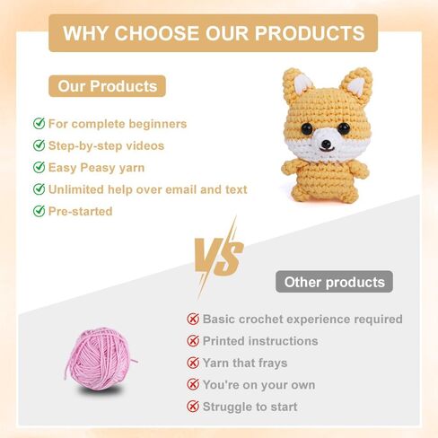 Crochet Kit for Beginners - Amigurumi Animal Crochet Kit with Video Tutorial | Complete DIY Starter Kit for Adults, Teens & Kids | Creative Craft Gift for Handmade Doll Making (White Duck) in Saudi Arabia