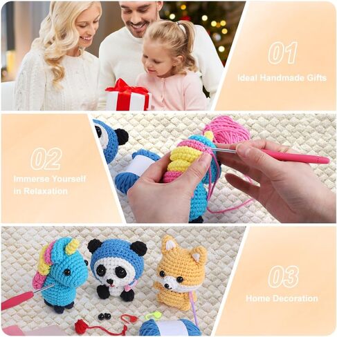 Crochet Kit for Beginners - Amigurumi Animal Crochet Kit with Video Tutorial | Complete DIY Starter Kit for Adults, Teens & Kids | Creative Craft Gift for Handmade Doll Making (White Duck) in Saudi Arabia