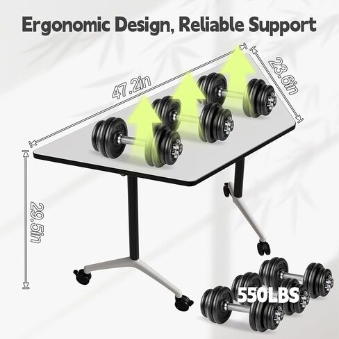 Folding Conference Table 55.1",Modern Conference Room Tables with Wheels,Office Training Meeting Table with Flip-Top & Strong Metal Frame for Classrooms & School Office Spaces | Trapezoid (T03 2P) in Saudi Arabia