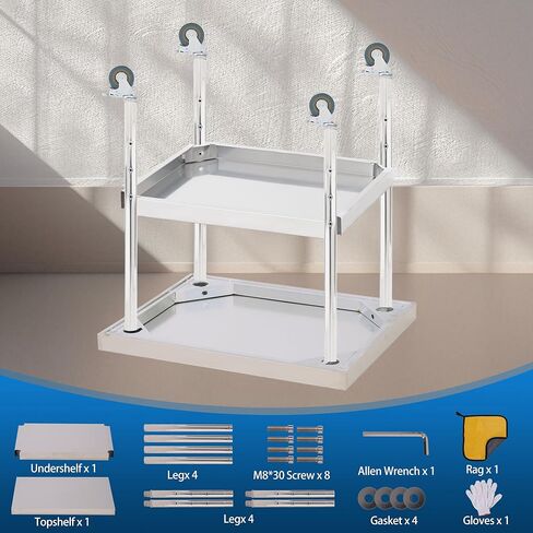 12" x 24" Stainless Steel Table, 2 Tier Small Commercial Kitchen Prep Table with Locking Casters, Adjustable Storage Shelf, Glooves & Dishcloth, for Home Restaurant Kitchen Garages Outdoor, Heavy Duty in Saudi Arabia