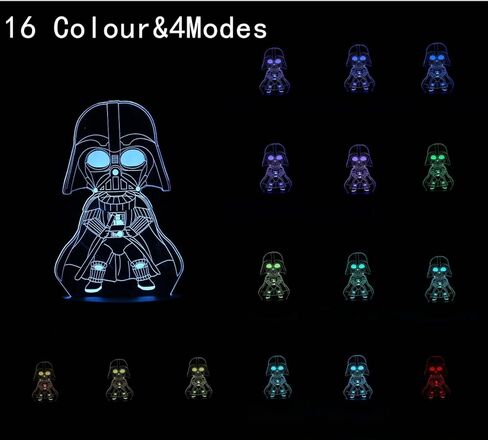 3D Illusion LED Night Light,16 Colors Gradual Changing Touch Switch USB Table Lamp for Holiday Gifts or Home Decorations（3Pattern） in Kuwait