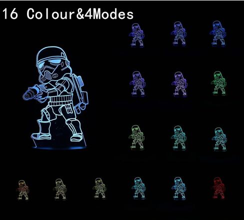 3D Illusion LED Night Light,16 Colors Gradual Changing Touch Switch USB Table Lamp for Holiday Gifts or Home Decorations（3Pattern） in Kuwait
