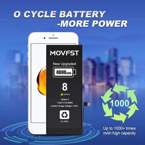 Replacement Battery for iPhone 8 Plus,Li-ion Polymer 5000mAh High Capacity Battery Fit for iPhone 8 Plus Model A1864 A1897 A1898 with Repair Tool Kits in Saudi Arabia