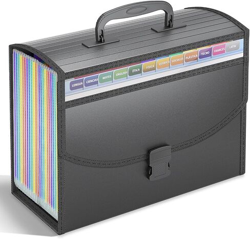 25 Pockets Accordion File Organizer with Handle,Expanding File Folders for Documents, A4/Letter Size Paper,a-z Tabs,Perfect Expandable Accordian Filing Folders with Visible Window in Saudi Arabia