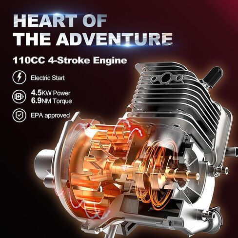 مركبة ATV تعمل بالغاز من Coolster مع مصابيح LED، 110CC 4-Stroke Mini Gas 4 عجلات مع فرامل قرصية أمامية وخلفية، مع دعم الوزن للتحكم في السرعة حتى 143 رطلاً، السرعة القصوى 15 ميل في الساعة، أخضر in Kuwait