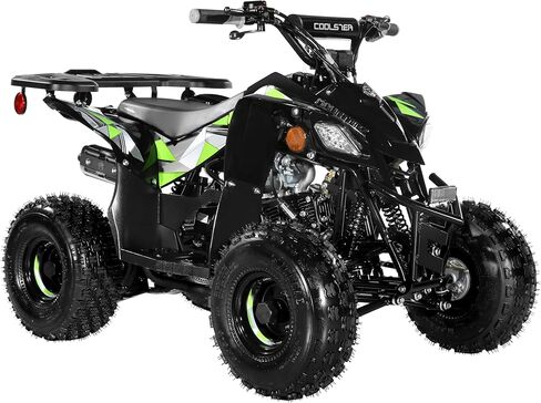 مركبة ATV تعمل بالغاز من Coolster مع مصابيح LED، 110CC 4-Stroke Mini Gas 4 عجلات مع فرامل قرصية أمامية وخلفية، مع دعم الوزن للتحكم في السرعة حتى 143 رطلاً، السرعة القصوى 15 ميل في الساعة، أخضر in Kuwait