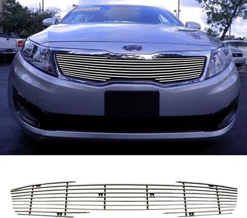 شبكة Uopper الأمامية تناسب Kia Optima 2011-2013 LX EX إدراج شبكة من الألومنيوم والكروم (علوي) in Kuwait