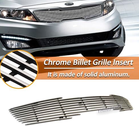 شبكة Uopper الأمامية تناسب Kia Optima 2011-2013 LX EX إدراج شبكة من الألومنيوم والكروم (علوي) in Kuwait