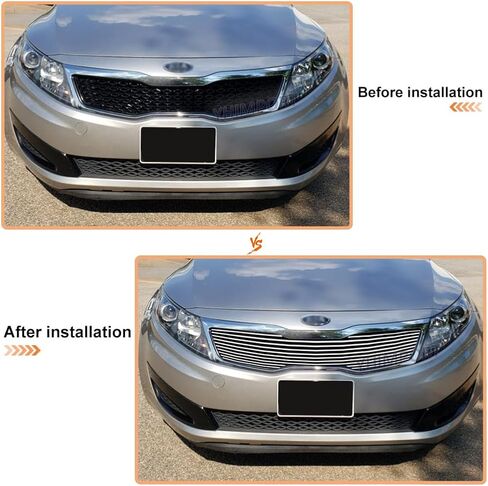شبكة Uopper الأمامية تناسب Kia Optima 2011-2013 LX EX إدراج شبكة من الألومنيوم والكروم (علوي) in Kuwait