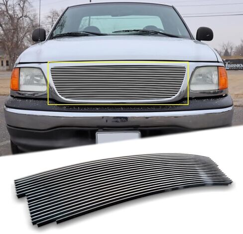 Fits 1999-2003 Ford F150/Lightning/Harley Davidson Main Upper Chrome Billet Grille Insert Replacement Grill Polished Surface in Saudi Arabia