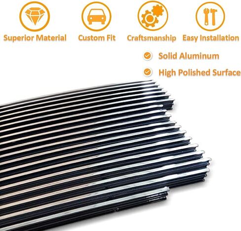 Fits 1999-2003 Ford F150/Lightning/Harley Davidson Main Upper Chrome Billet Grille Insert Replacement Grill Polished Surface in Saudi Arabia