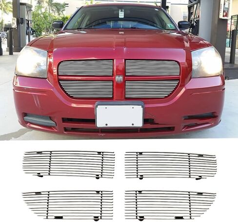 Fits 2005 2006 2007 Dodge Magnum Main Upper Polished Aluminum Billet Grille Insert Replacement Grill in Saudi Arabia