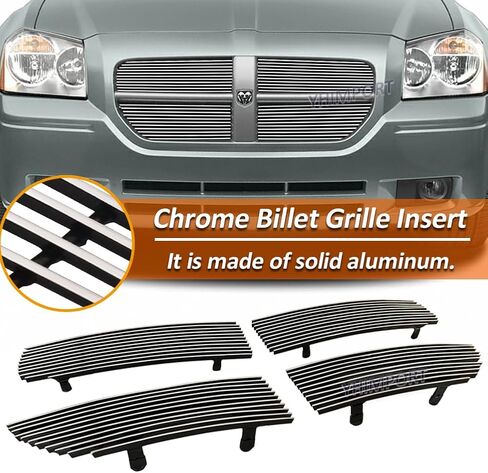 Fits 2005 2006 2007 Dodge Magnum Main Upper Polished Aluminum Billet Grille Insert Replacement Grill in Saudi Arabia