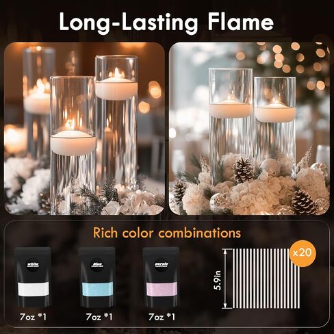 Bolu Fly Candle Sand with Wicks, Refillable Pearled Wax Beads Making Kits, 3-Color Unscented for Relaxation, Yoga, Meditation, Wedding & Home Decor (21oz, White, Blue, Purple) in Saudi Arabia