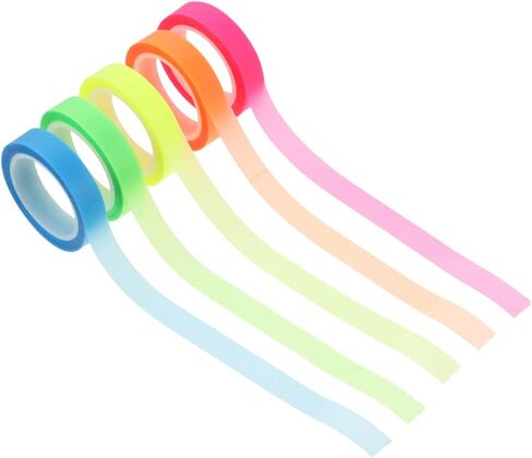 Uonlytech 5 Rolls of Waterproof Fluorescent Highlighting Tape Removable Highlighter Tapes for Annotating Books Office Use and School Projects in Saudi Arabia