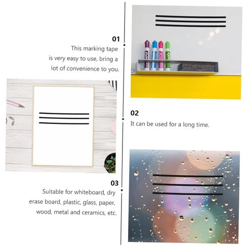 DECHOUS 6pcs 3MM Marking Tape for Desktop Positioning Sturdy Non-Damaging Sign Sticker for Whiteboards Wall Marking and Floor in Saudi Arabia