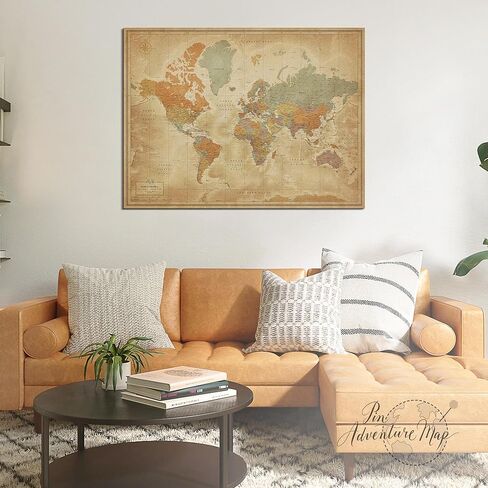 Map of the World - Laminated | World Map Wall Poster for Travel Tracking | Developed with cartographer (32 x 24) in Saudi Arabia