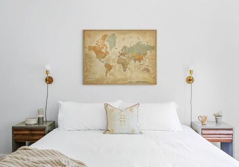 Map of the World - Laminated | World Map Wall Poster for Travel Tracking | Developed with cartographer (32 x 24) in Saudi Arabia