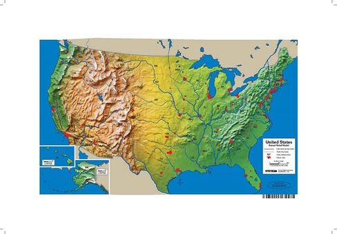 United States Raised Relief Desk Map 19" x 12.5" (N5NRE1CT) in Saudi Arabia