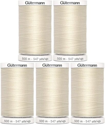 خيوط Gutermann للخياطة بالكامل، 547 ياردة - 5 عبوات (أبيض نو) in Kuwait