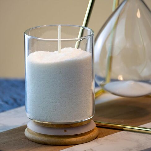 Estrella Blanca 1lb Ivory Gardenia Scented Pearled Candle, Long Lasting Powder Sand Candle, Refillable Pearl Sand Wax with 10 Wicks for Candlemaking in Saudi Arabia