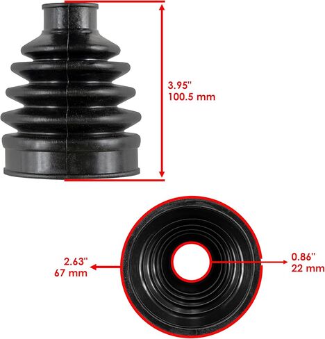 Caltric 2 Rear Axle Outer and Inner CV Boot Kit Compatible with Polaris Ranger 800 6X6 EFI 2011-2016 in Saudi Arabia