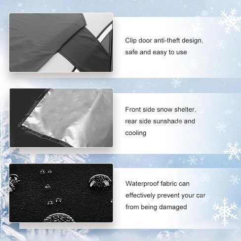 Car Windshield Snow Cover, Front Windshield Ice and Snow Shield with Removable Mirror Cover, Multi-Purpose Sun Visor Snow Shield for Car Window, Car Accessories (Rear Windshield) in Saudi Arabia