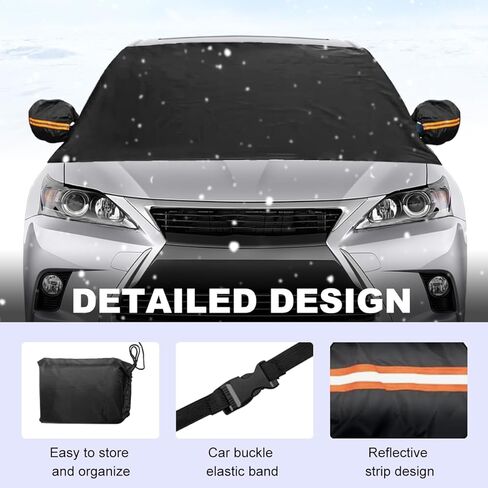 Car Windshield Snow Cover, Front Windshield Ice and Snow Shield with Removable Mirror Cover, Multi-Purpose Sun Visor Snow Shield for Car Window, Car Accessories (Rear Windshield) in Saudi Arabia