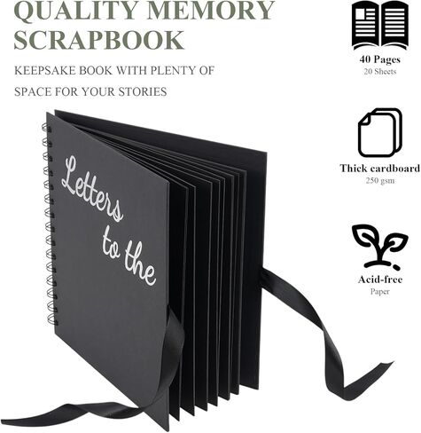 Jieting 8x8 Inch Letters to The Bride Scrapbook - DIY Wedding Memory Book with Stickers Pearls Bows Color Pens 40 Pages Guest Book for Bridal Shower Anniversary Travel Keepsake Album (White) in Kuwait
