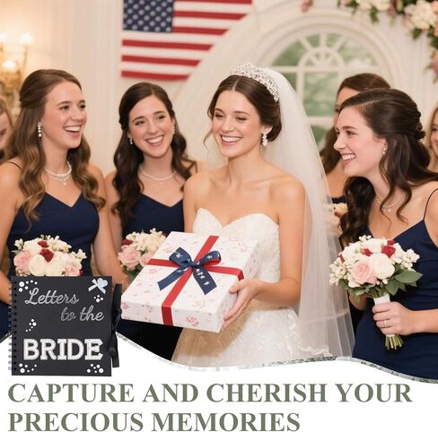 Jieting 8x8 Inch Letters to The Bride Scrapbook - DIY Wedding Memory Book with Stickers Pearls Bows Color Pens 40 Pages Guest Book for Bridal Shower Anniversary Travel Keepsake Album (White) in Kuwait