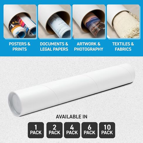 MagicWater Supply Mailing Tube 3 in x 24 in White - 10 Pack - for Shipping and Storage of Posters, Arts, Crafts, and Documents in Saudi Arabia