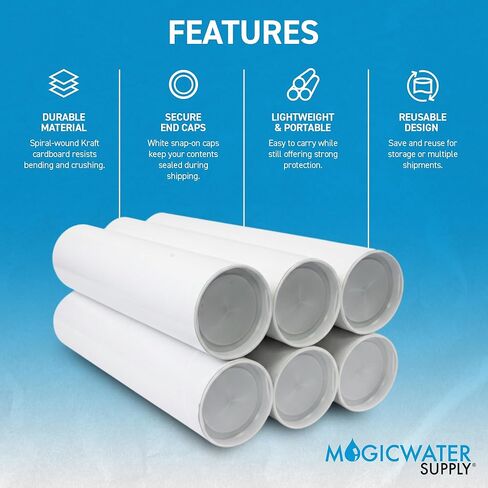 MagicWater Supply Mailing Tube 3 in x 24 in White - 10 Pack - for Shipping and Storage of Posters, Arts, Crafts, and Documents in Saudi Arabia
