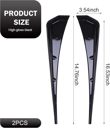 Fender Side Vents, Car Spoiler, Car Modification Side Fender Decorative Stickers, Auto Exterior Accessories, 2PCS (Black) in Saudi Arabia