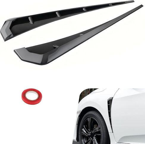 Fender Side Vents, Car Spoiler, Car Modification Side Fender Decorative Stickers, Auto Exterior Accessories, 2PCS (Black) in Saudi Arabia
